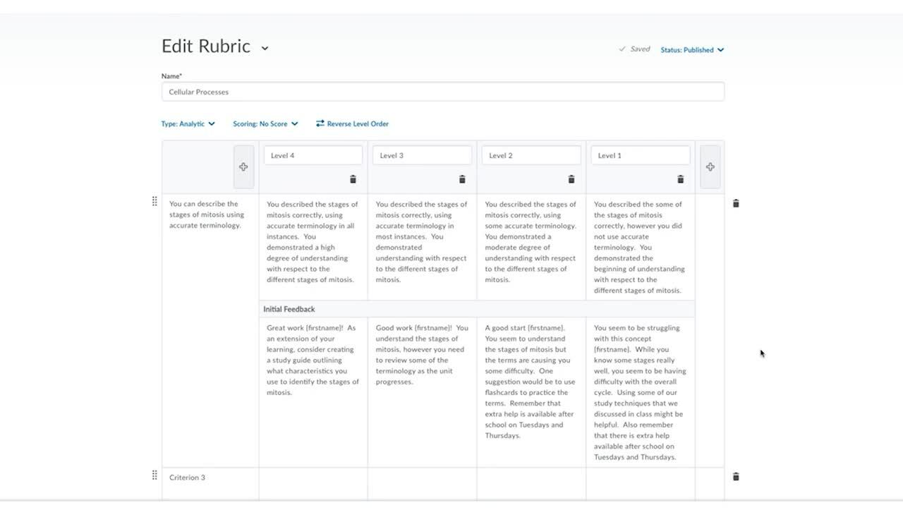 Creating a Rubric thumbnail