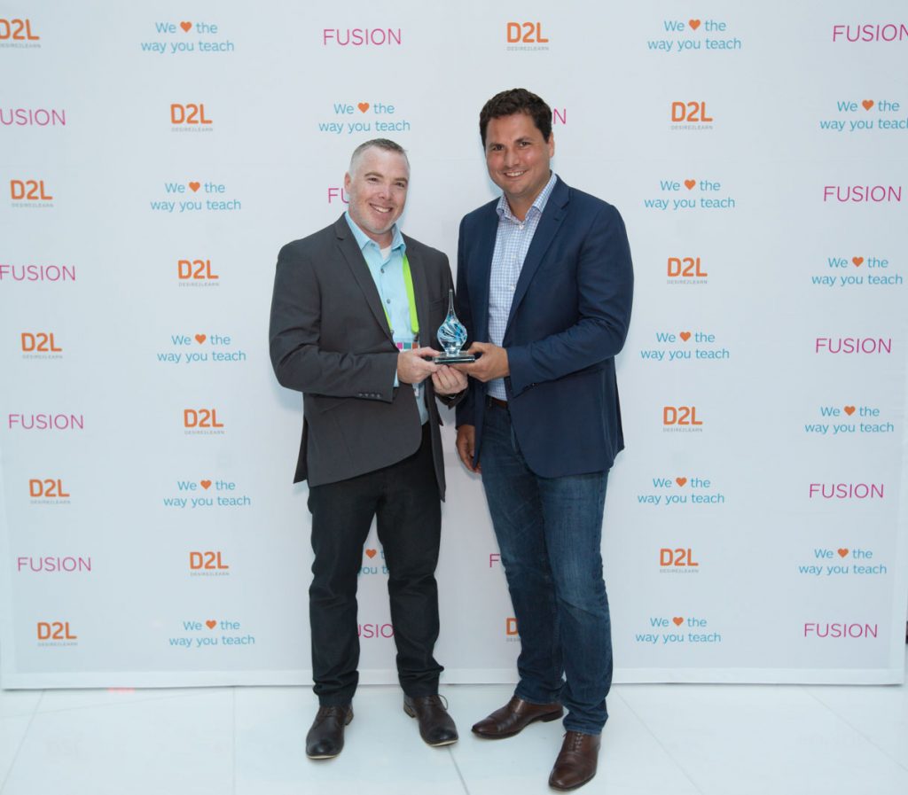 Brightspace Excellence Awards - Troy St. John with John Baker