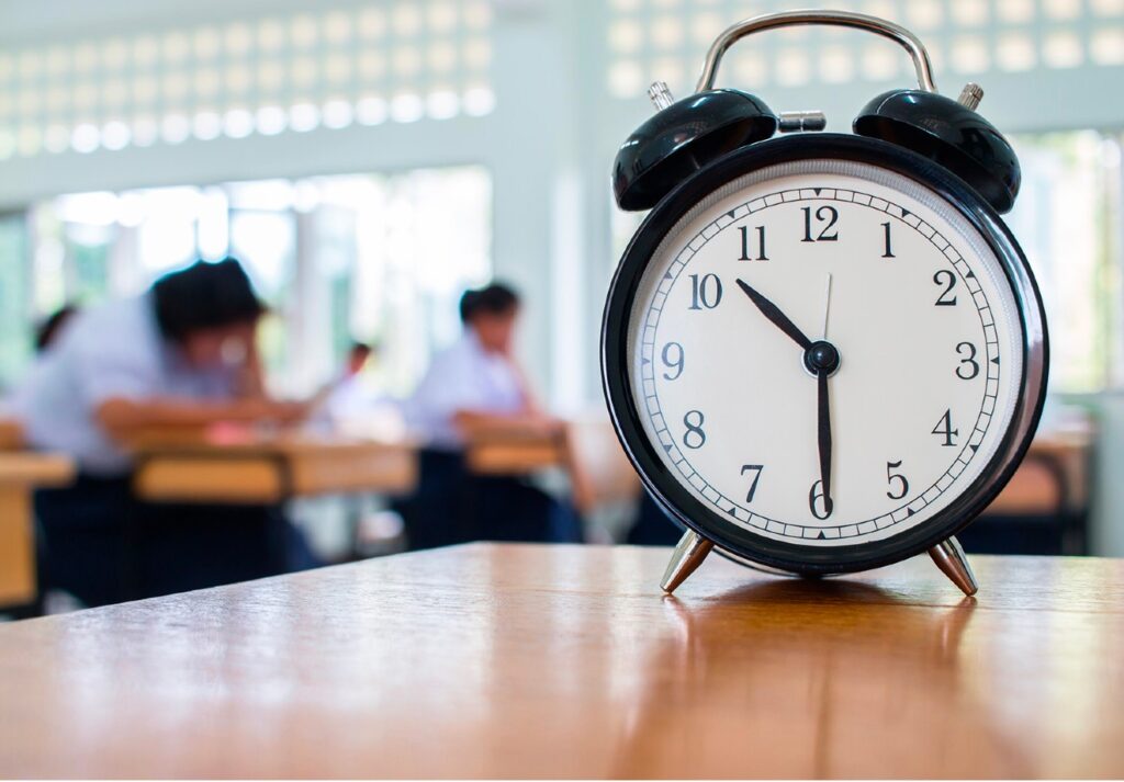 Clock on desk