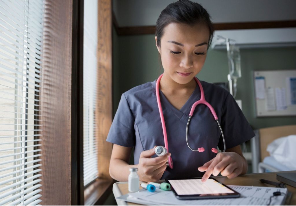 Nurse on ipad