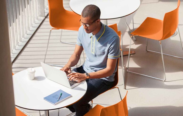 Man working on laptop