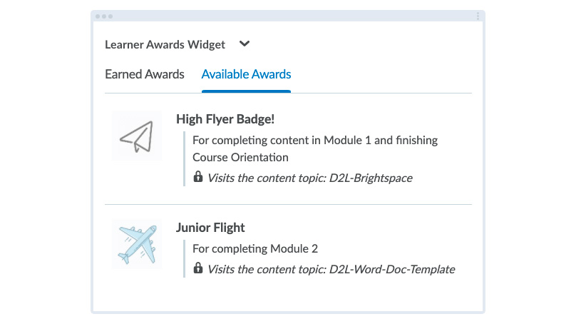 Learner Awards Widget