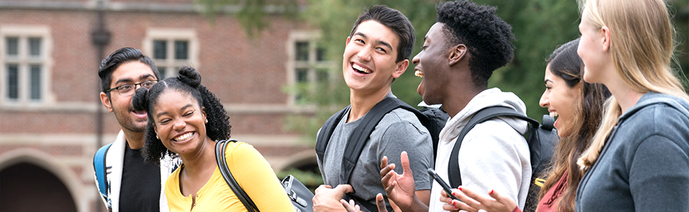 students outside in a group