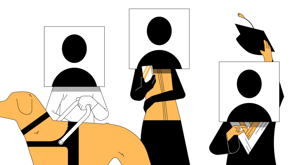A graphic showcasing the different sides of students.