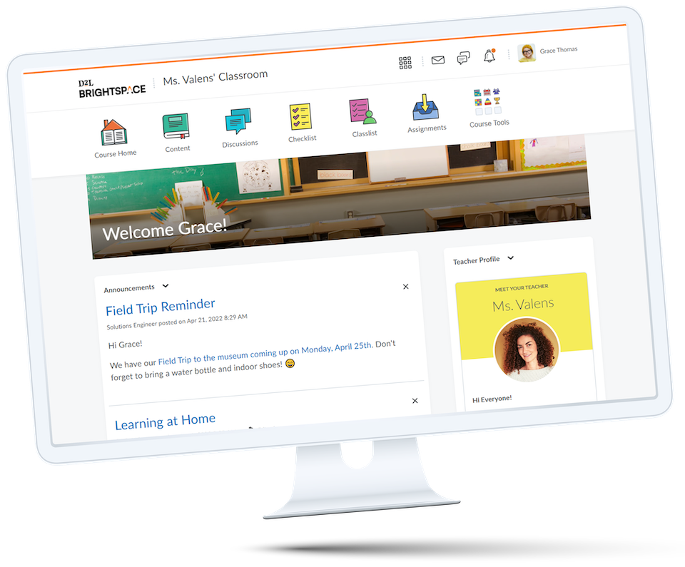 K12 Brightspace on a computer